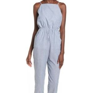 Mimi Chica Striped Cropped Jumpsuit